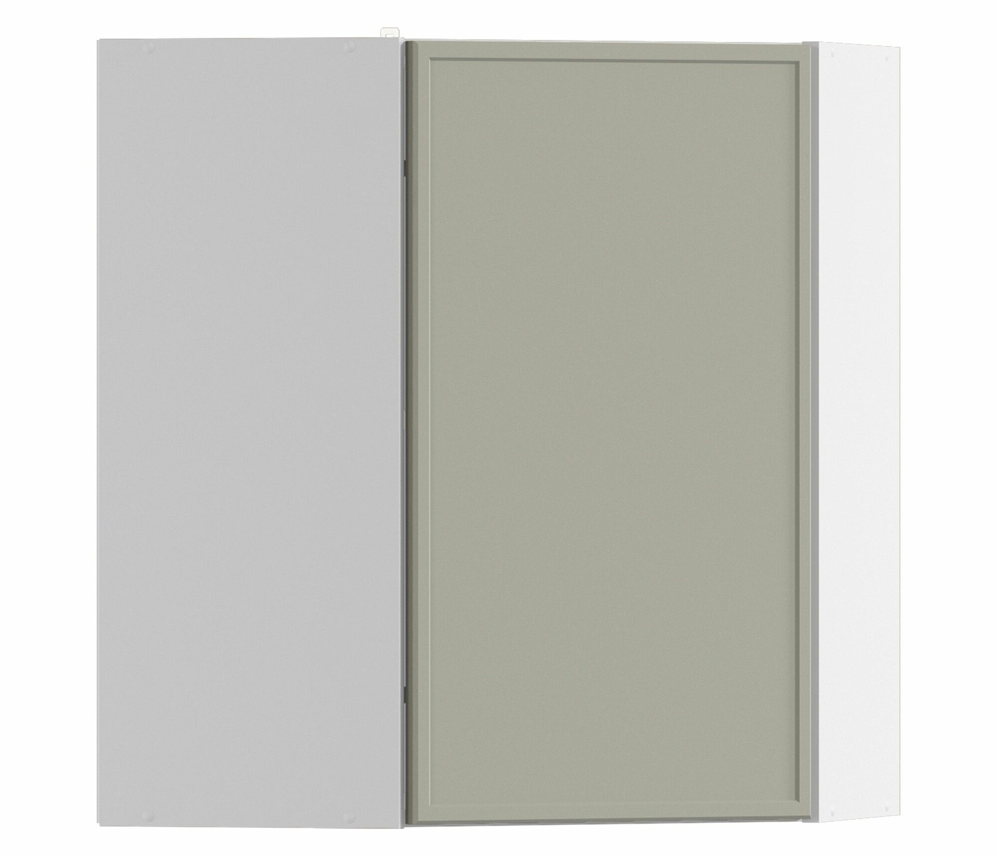 Кухонный модуль навесной столплит Регина РПУ/1-60 угловой Белый/МДФ Квадро Латте 60х72х60 см.