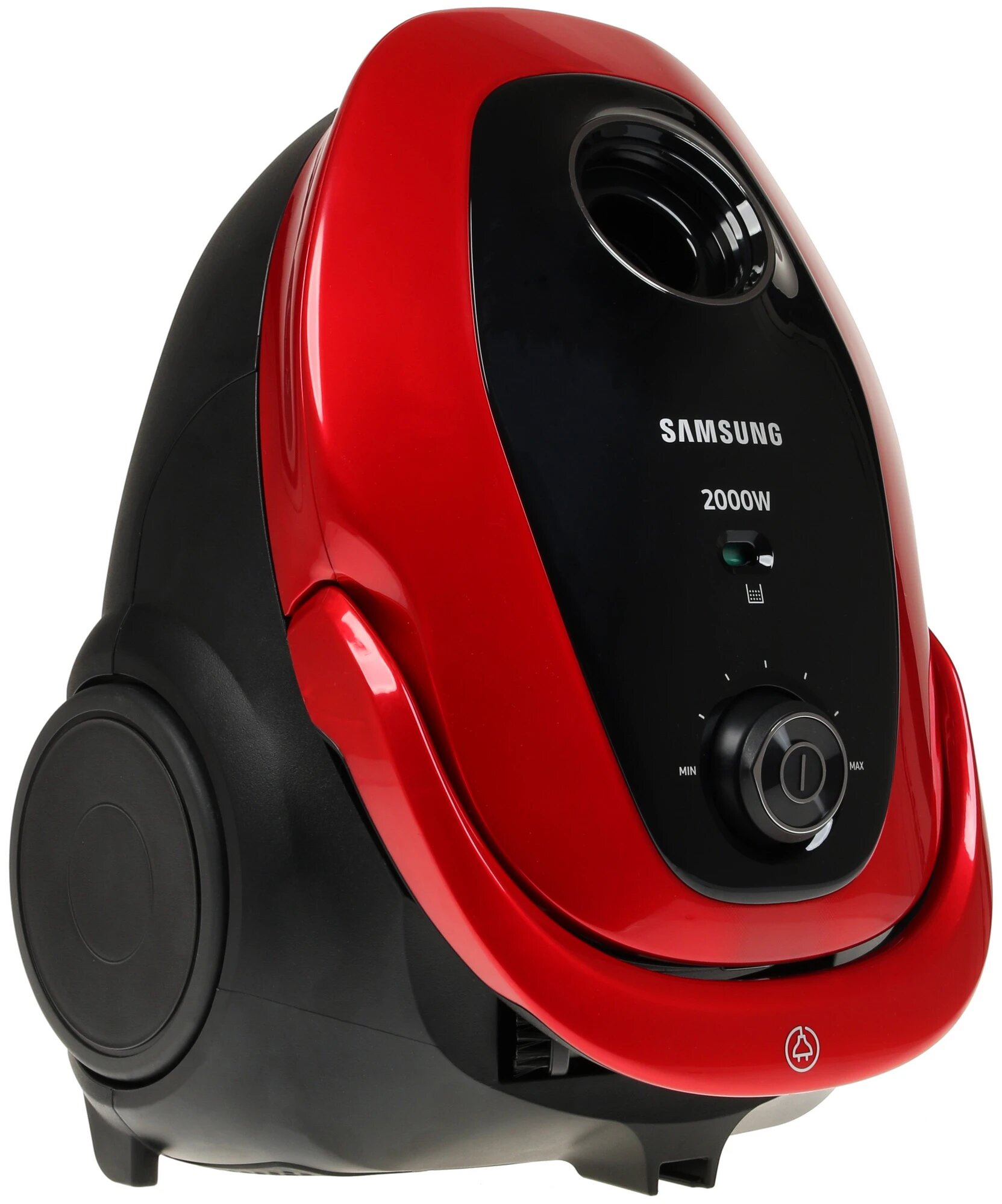 Пылесос Samsung VC20M257AWR, сухой, мешок, телескопическая труба, 2000 Вт, красный/черный