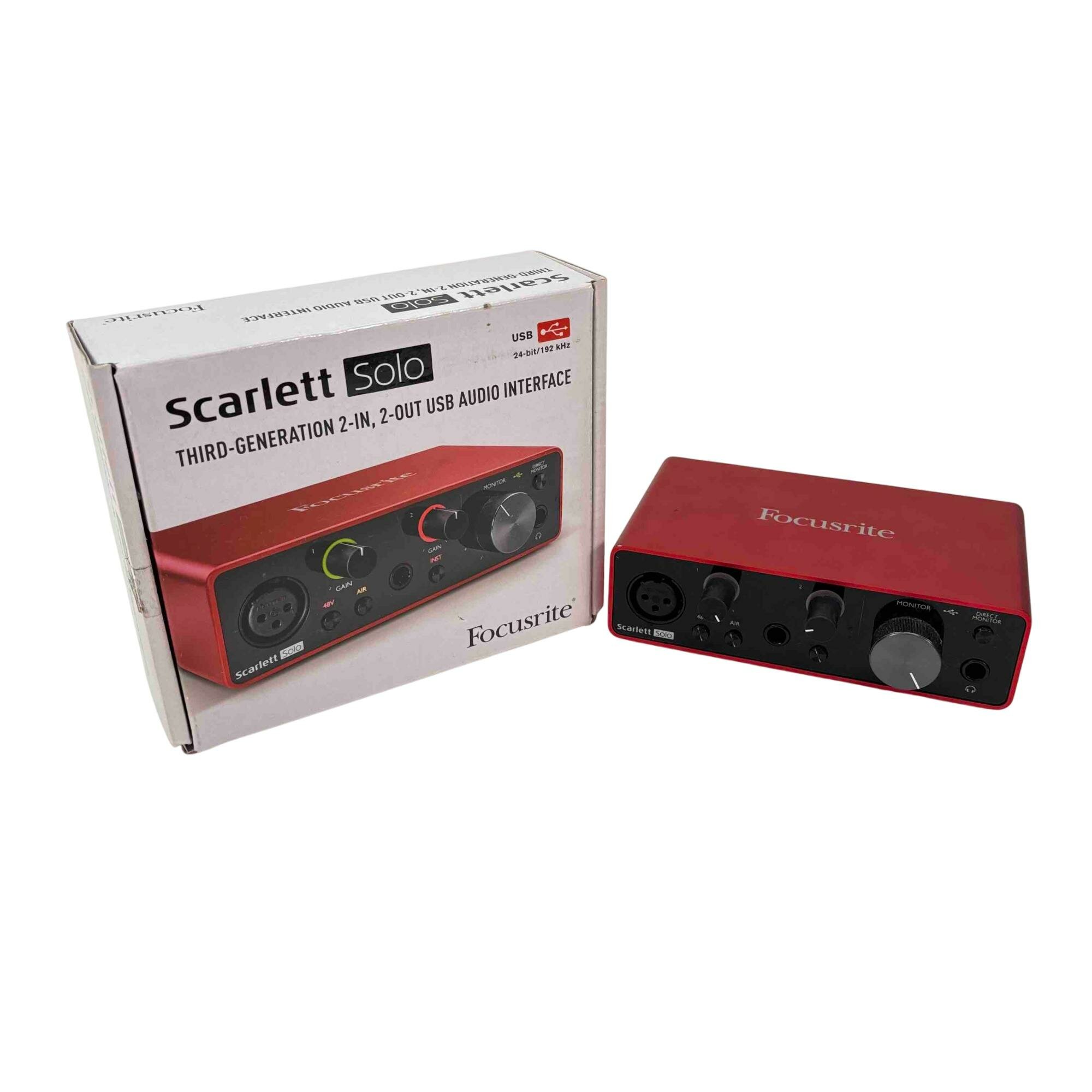 Аудиоинтерфейс Focusrite Scarlett Solo, 2x2, 24бит/192кГц, низкий шум, с микрофоном