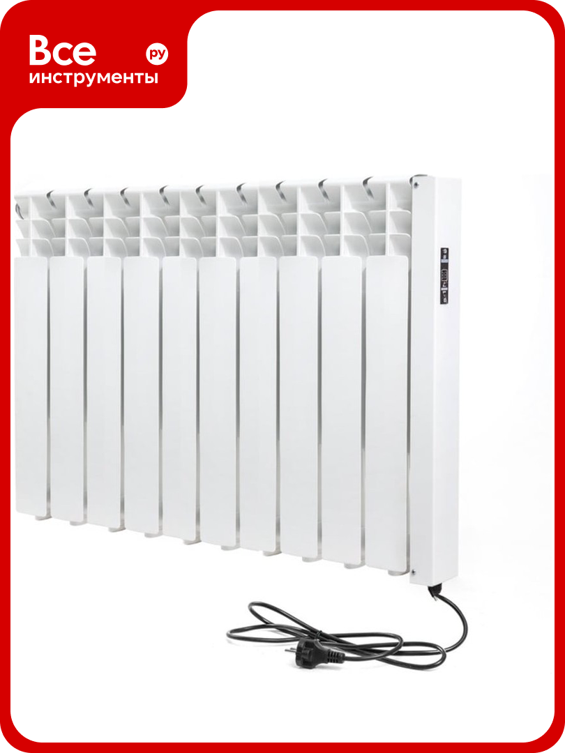 Электрический радиатор отопления Normand энергоэффективный 10 с электронным терморегулятором белый 344-152