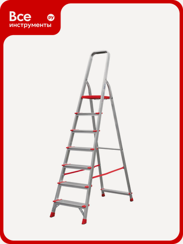 Изображение товара Профессиональная стремянка Новая Высота 7 ступеней с шириной 130 мм, Max нагр. 225 кг, 2К башмаки, 5110107
