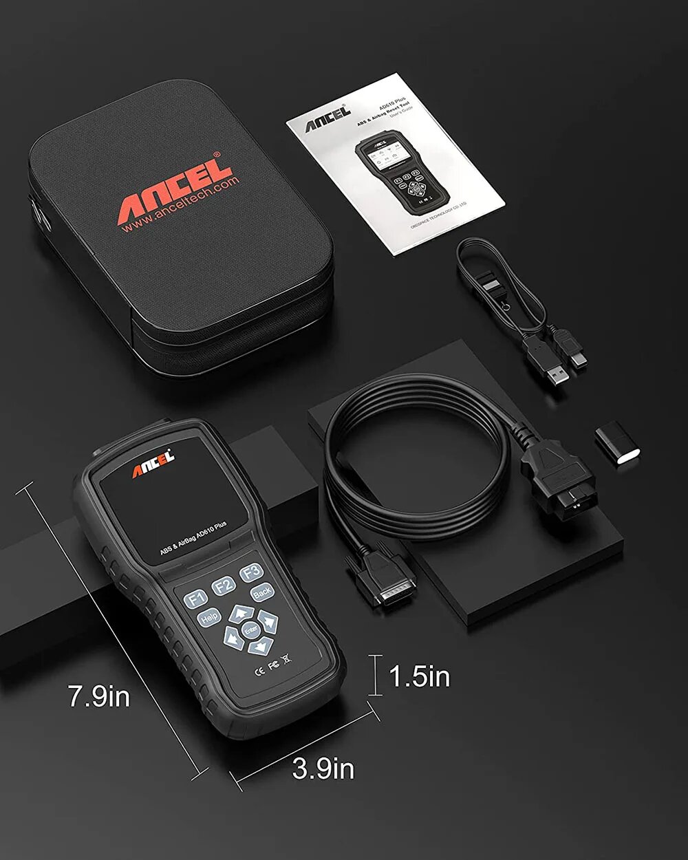 ANCEL AD610 Plus OBD2 Автомобильный сканер OBD2 Проверка ABS SRS Airbag SAS Сброс активного тестера Инструменты диагностического сканирования OBD Автоинструмент, AD610 PLUS