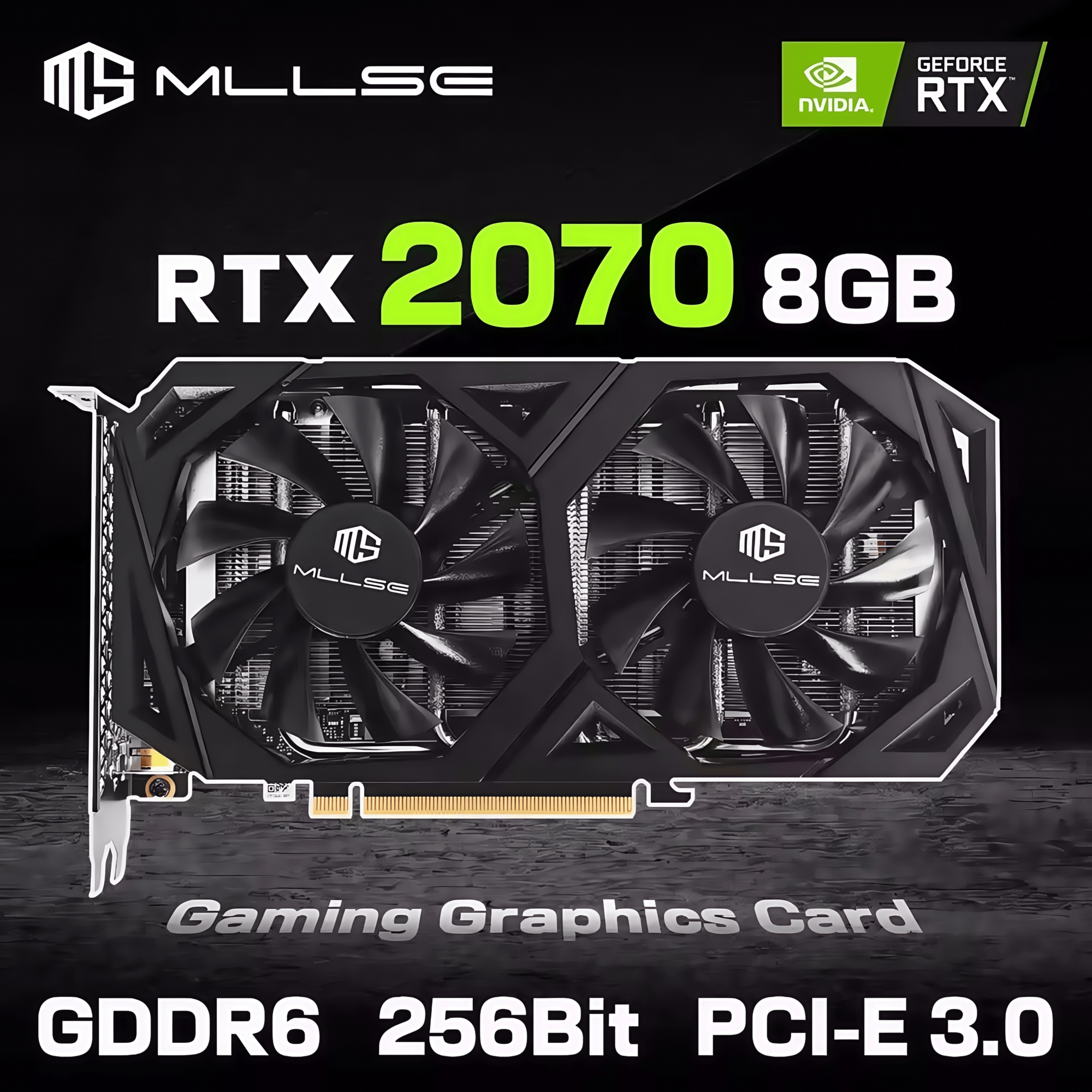 Видеокарта MLLSE NVIDIA GeForce RTX 2070 8Гб 2 вентилятора PCI Express 3.0 игровая
