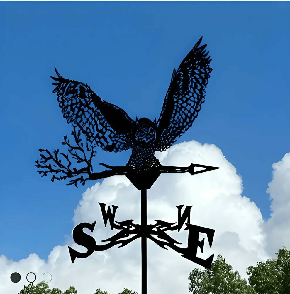 Расправить Крылья Сова Металл Ремесла Спрей Краска Крыша Украшение Флюгер Орнамент Патио Открытый Железо Искусство