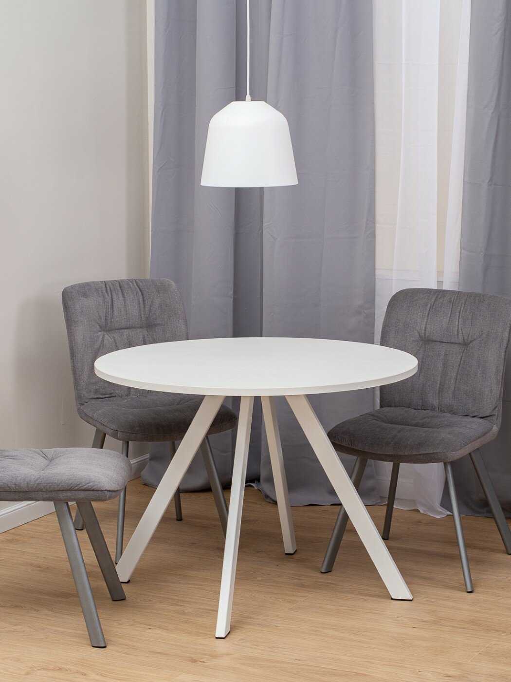 Стол круглый кухонный нераздвижной Дельта К БЛ 94 БЛ столешница ЛДСП нераскладной белый