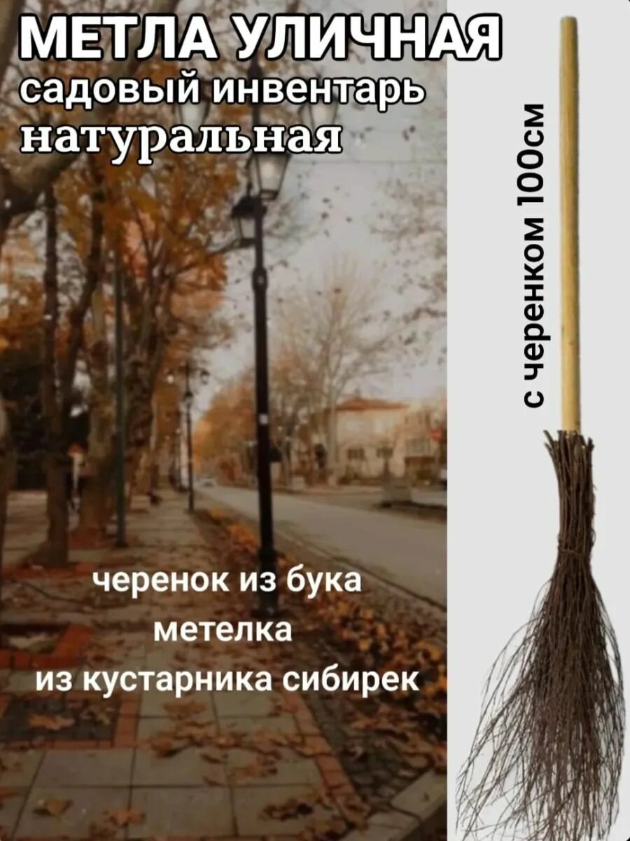 Метла уличная, жесткая, березовая, для уборки снега и листьев