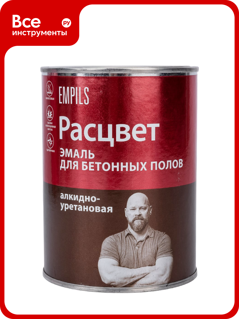 Эмаль для бетонных полов Расцвет серая 0.9 кг 70691