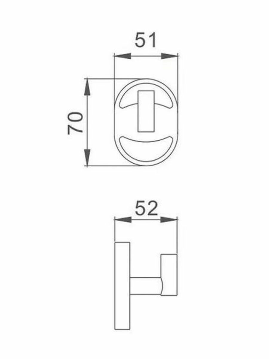 Крючок одинарный хром HB1905-1 HAIBA — фото 1