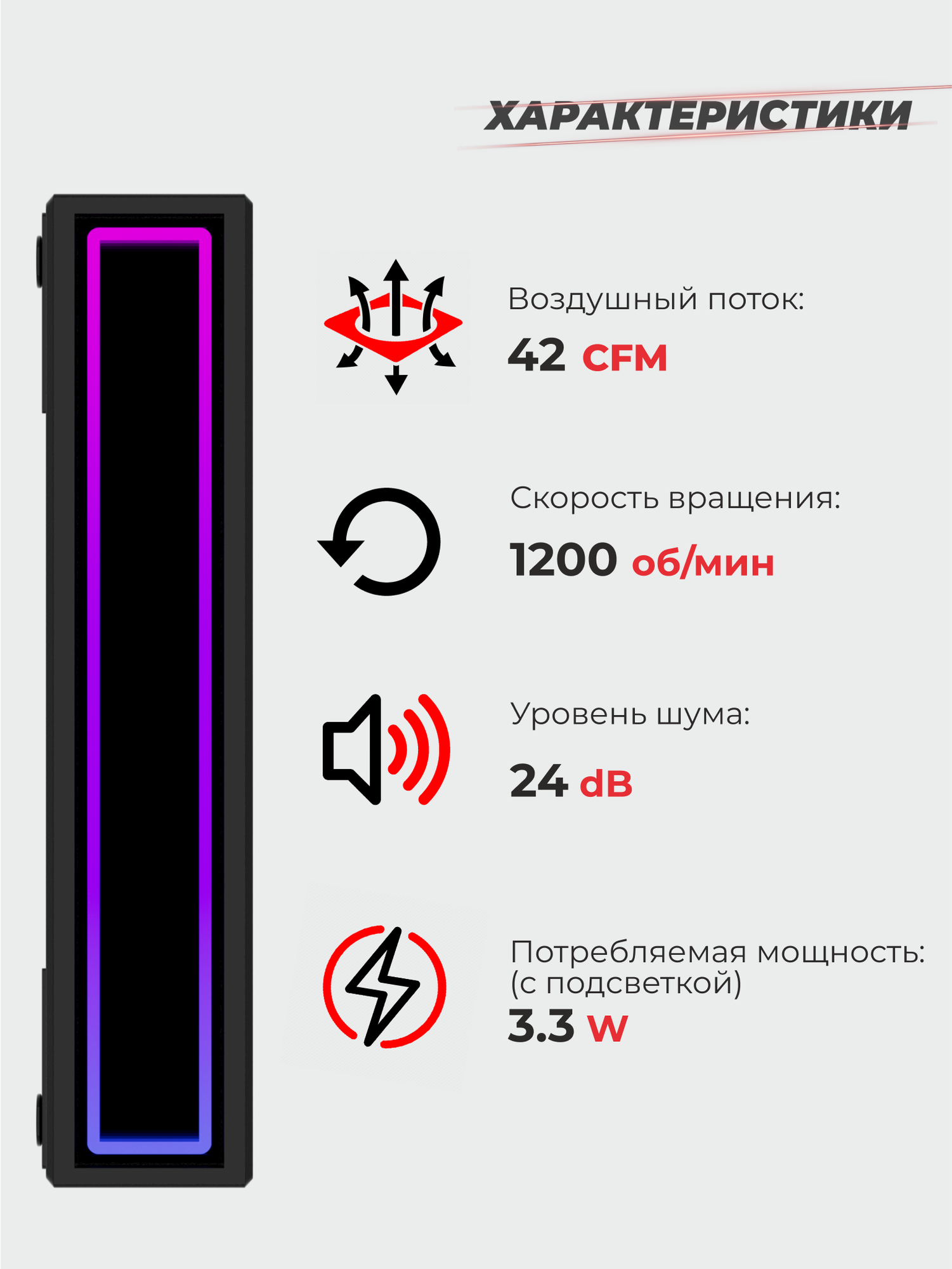 Комплект вентиляторов Iron Pride COOL BLADE F7 120мм ARGB (3шт), гидродинамический подшипник — фото 1