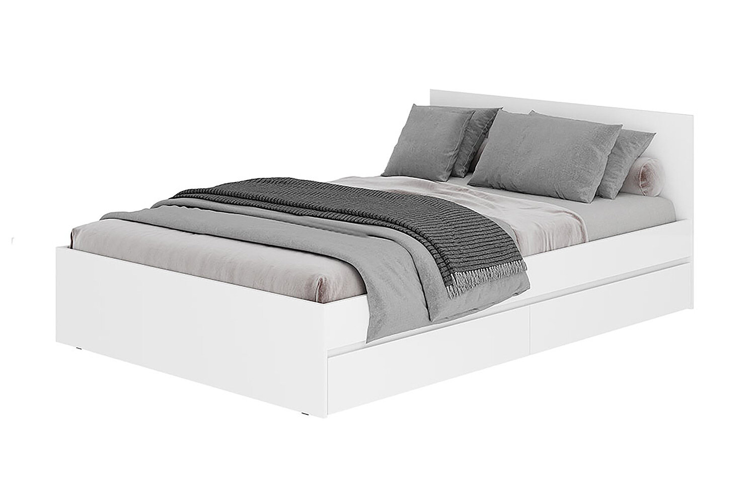 Кровать полутороспальная Симпл 120х200 см белый без основания и подъемного механизма