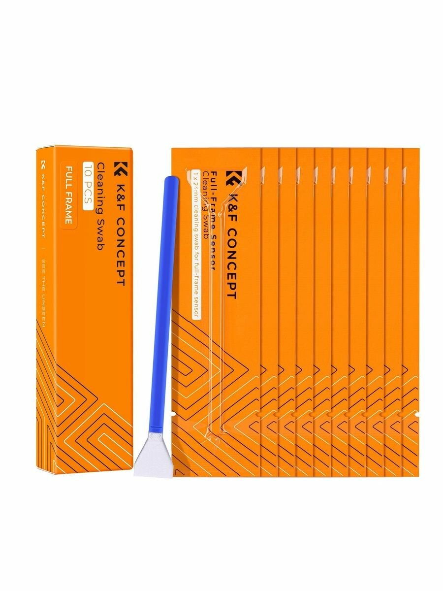 Набор швабр для полнокадровой матрицы K&F Concept Cleaning Stick Set 24mm/Чистящие палочки для Full Frame сенсора (10 шт; 24 мм) SKU.1698