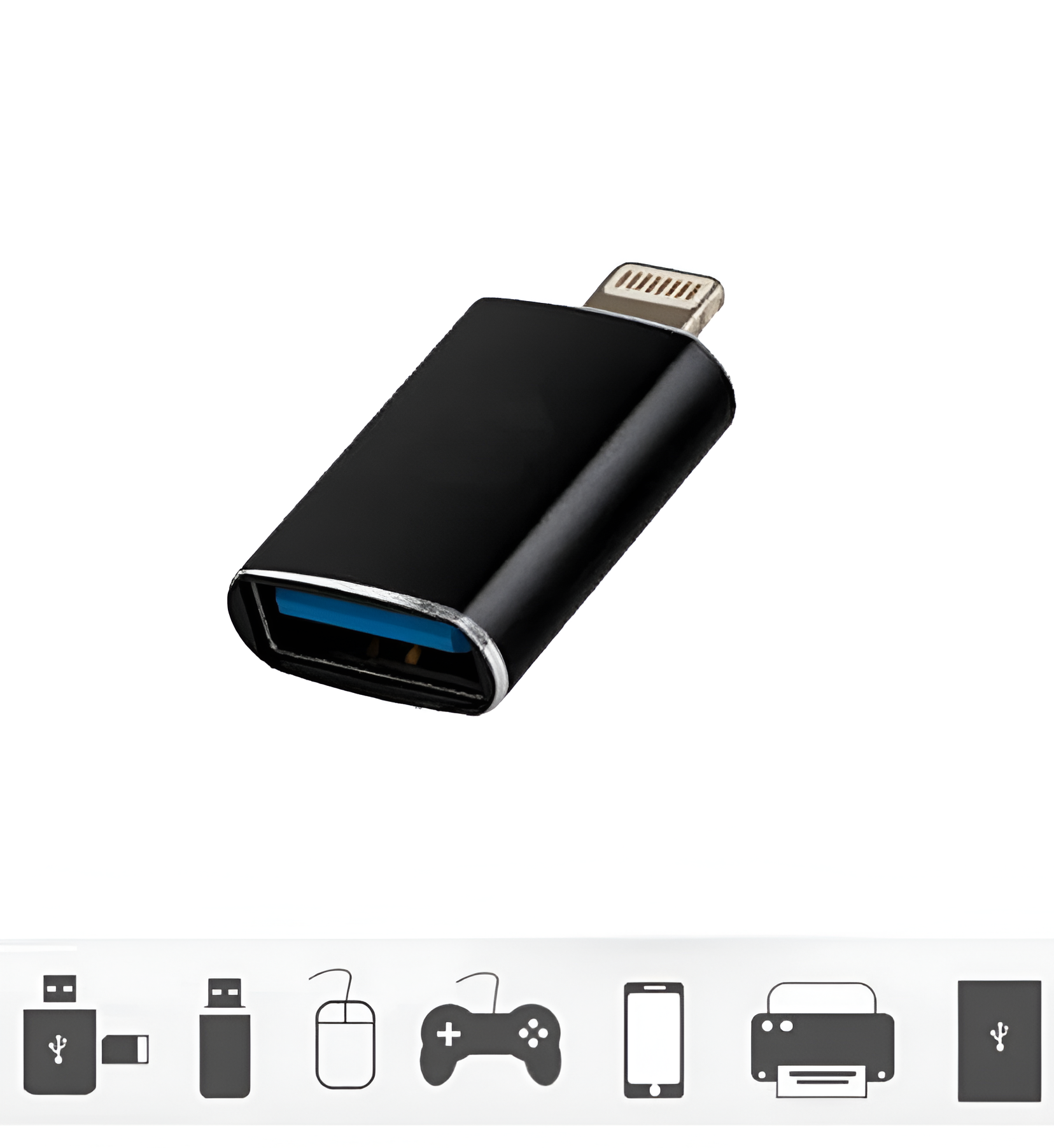 Переходник OTG USB 3.0 на Lightning G-13 черный, адаптер переходник USB-Lightning 8 pin