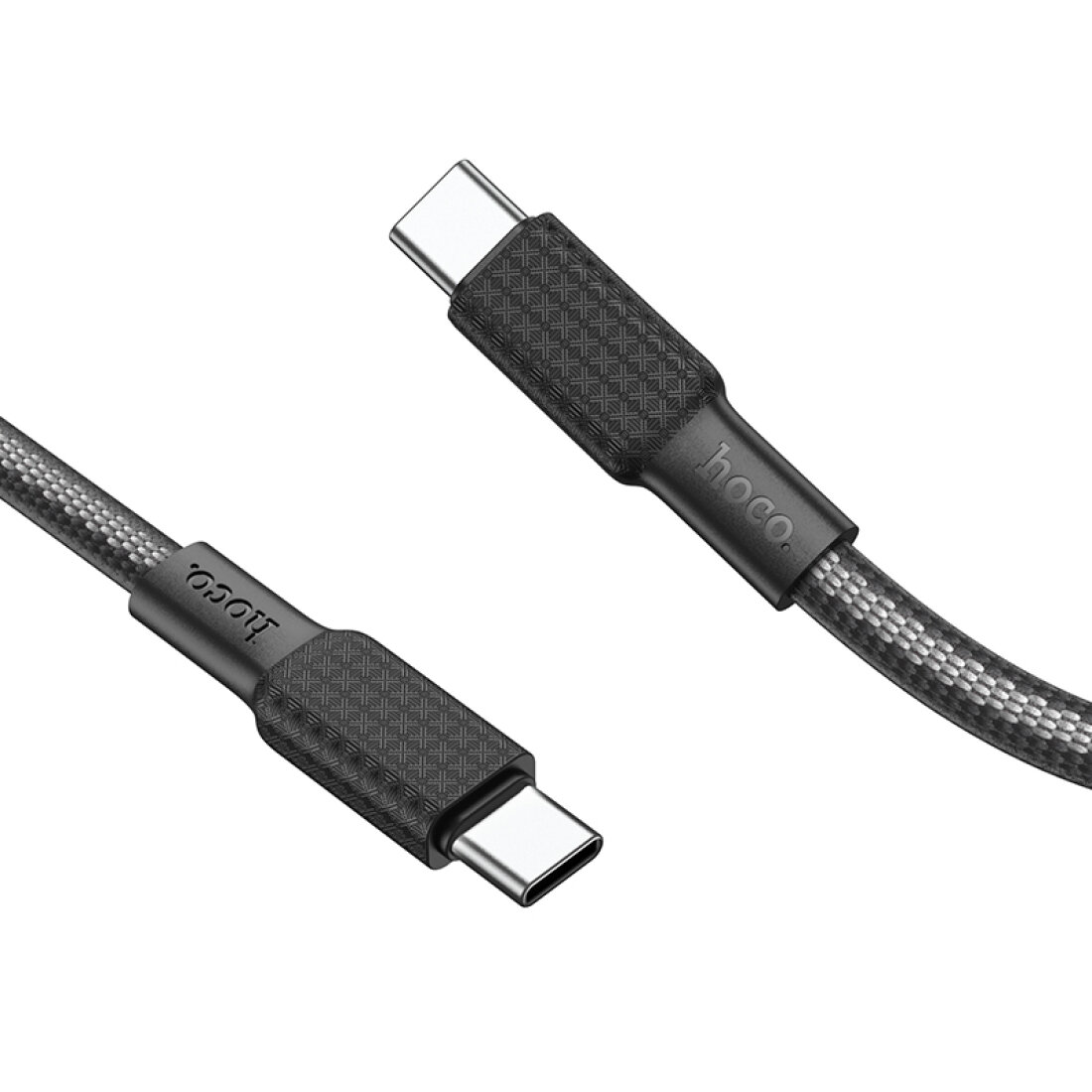 Кабель Type-C на Type-C, HOCO, X69, 1м, 60W, черный с белым — фото 1