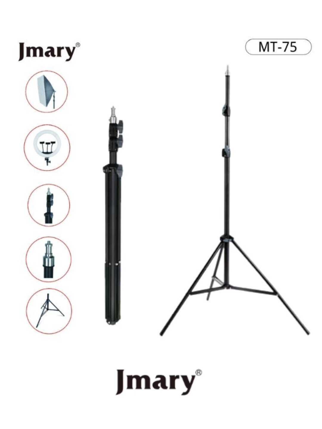 Штатив и стойка JMARY MT‑75 – 210 см, алюминий, до 5 кг нагрузки, 3 секции