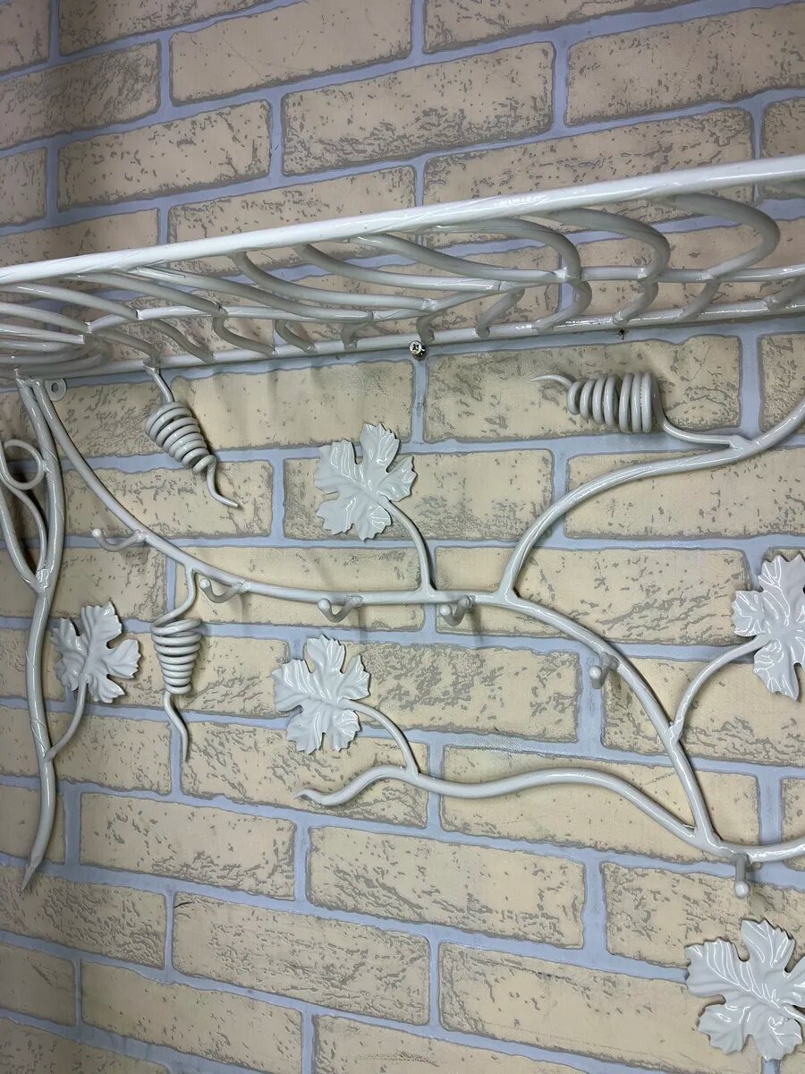 Вешалка настенная, кованая, Студия кованой мебели Нива, цвет слоновая кость — фото 1