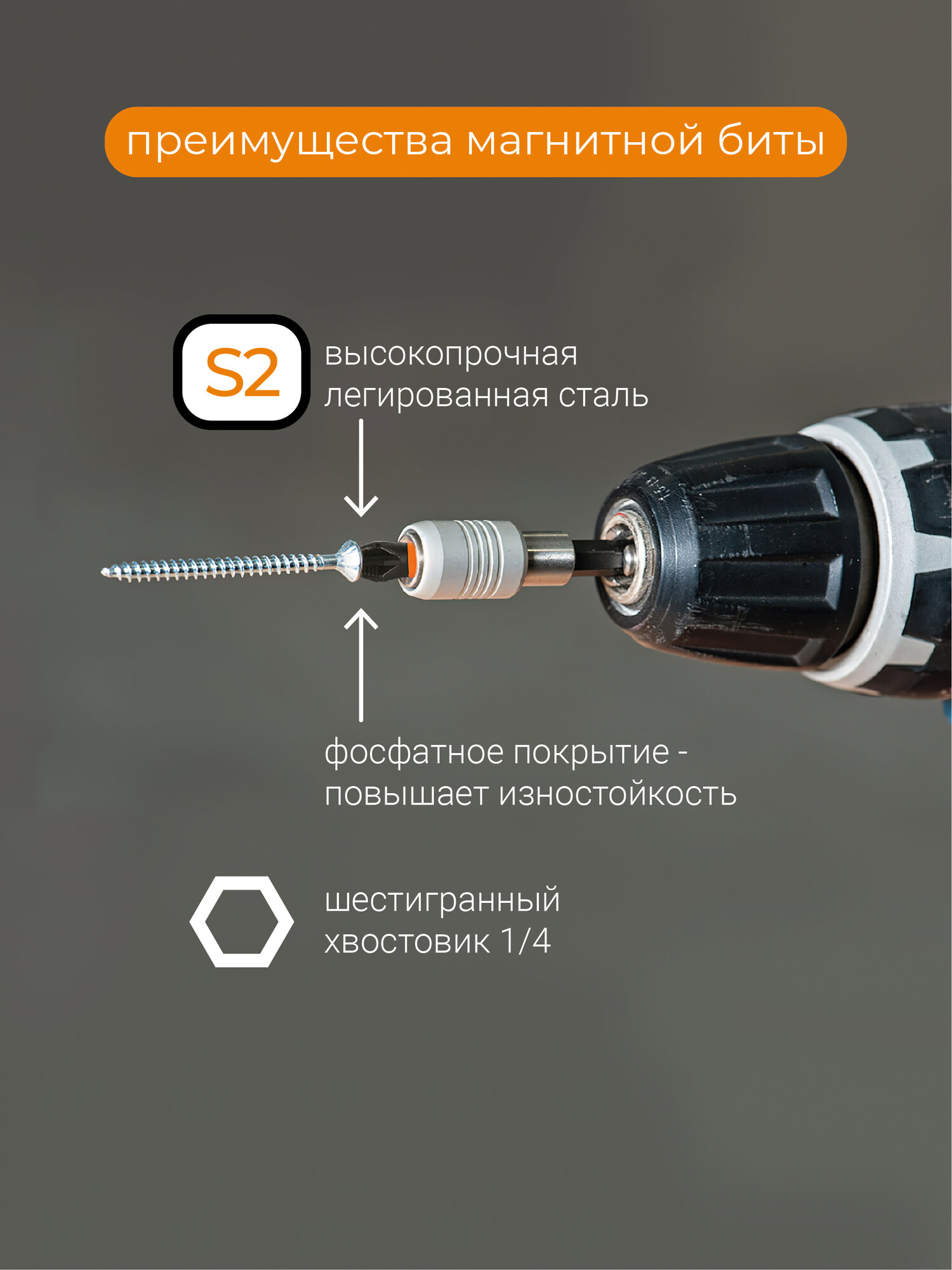 Биты магнитные S2 PH2 x 25 мм 2 шт RAGE by VIRA — фото 1