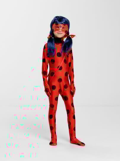 Костюм Леди Баг Божья коровка для праздника для девочек цельный красный 120-130см