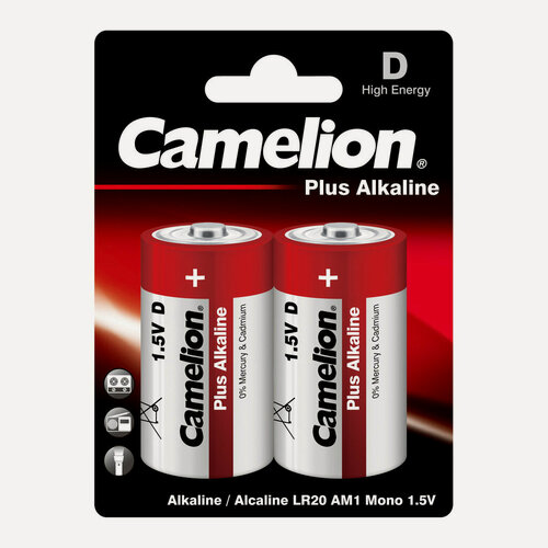 Изображение товара Батарейки Camelion LR20 Plus Alkaline BL-2 (LR20-BP2,1.5В) 2 шт.
