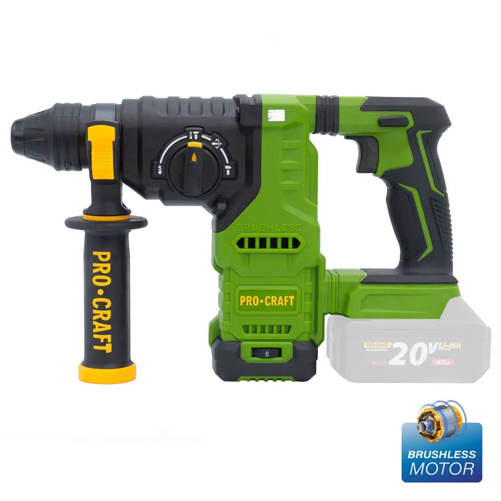 Перфоратор аккумуляторный Pro-Craft Professional PHA30, бесщеточный мотор, 20V