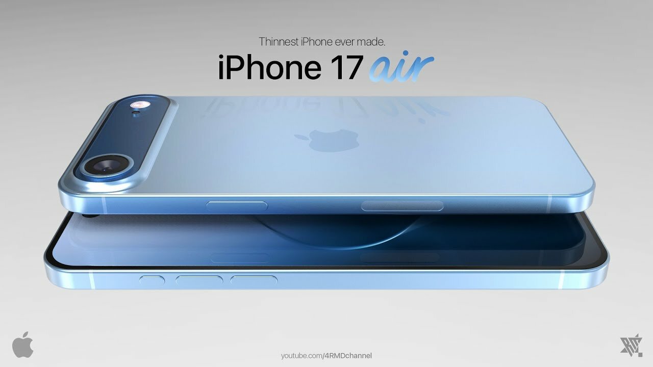 Смартфон iPhone 17 Air, экран Super Retina XDR, 6,5", 2736x1260p, 165г, защита , 256GB, IP68