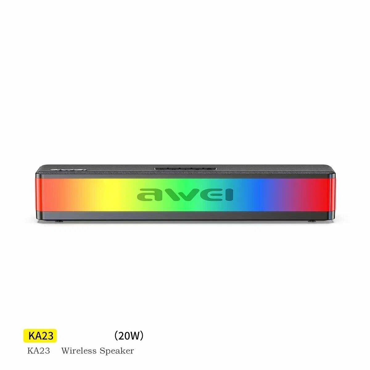 Портативная колонка Awei KA23, 20 Вт, 1800 мАч, с подсветкой RGB