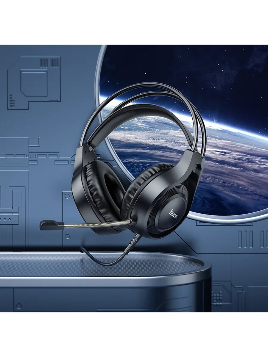 Игровая гарнитура HOCO "W106", с микрофоном, проводная, полноразмерная — фото 1