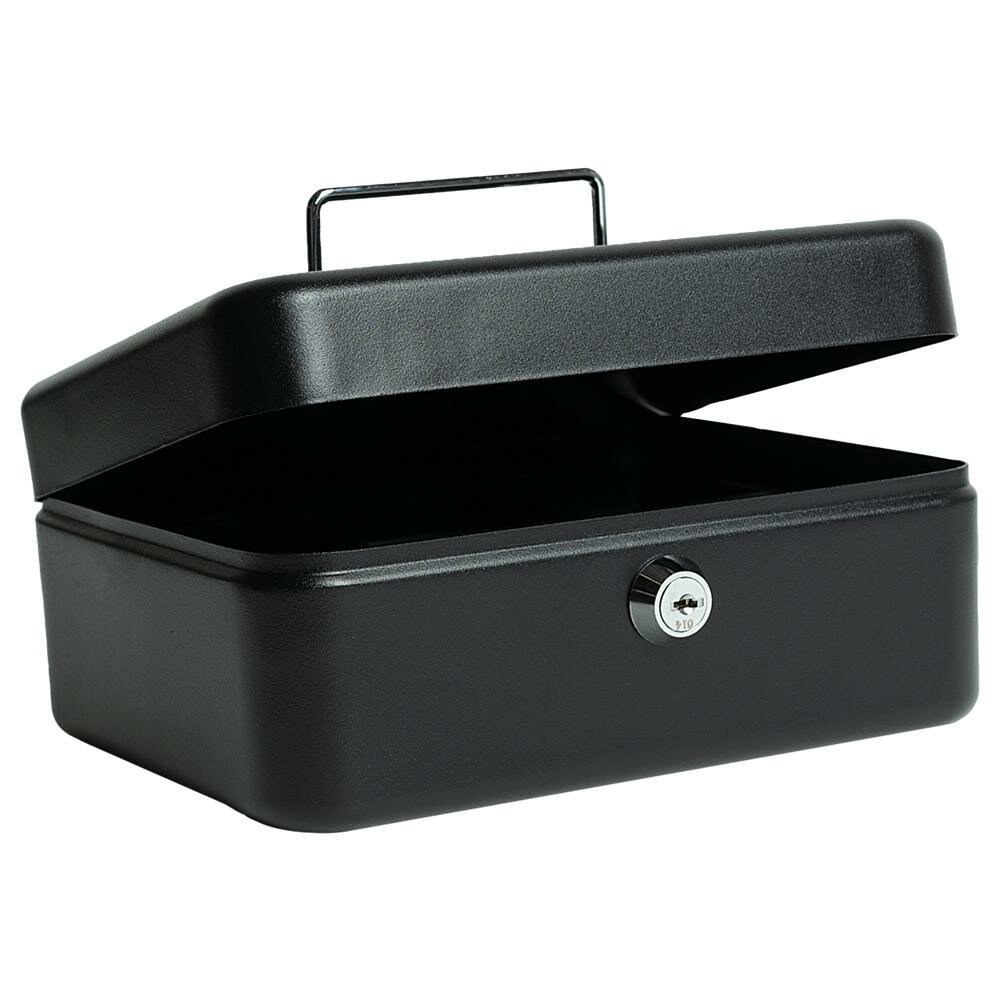 Кэшбокс ключевой замок 200х160х90 мм черный