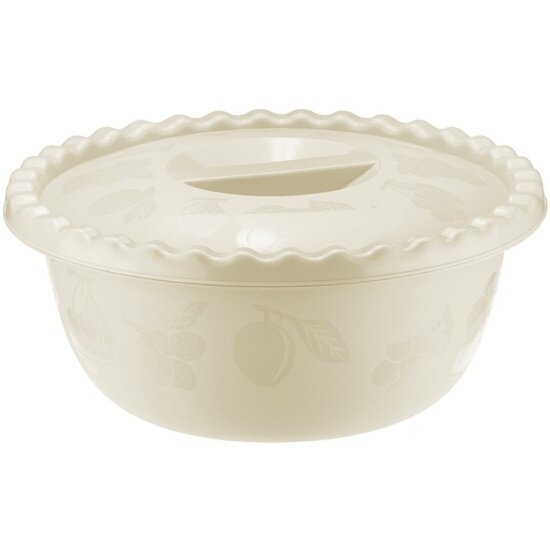 Миска круглая Idea 5л. с крышкой М 1317 белый ротанг