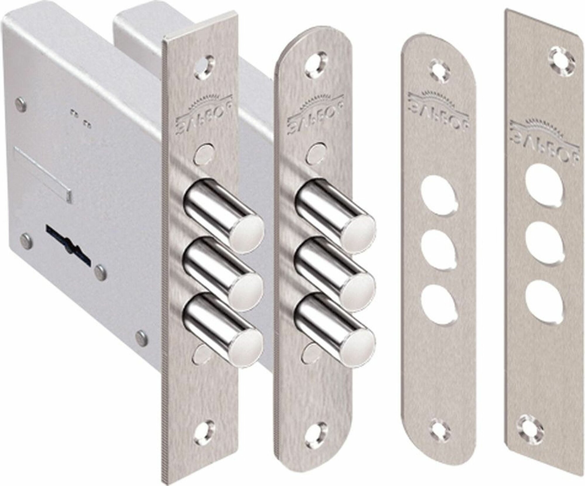 Дверной замок врезной эльбор кремень 1.04.04. хром