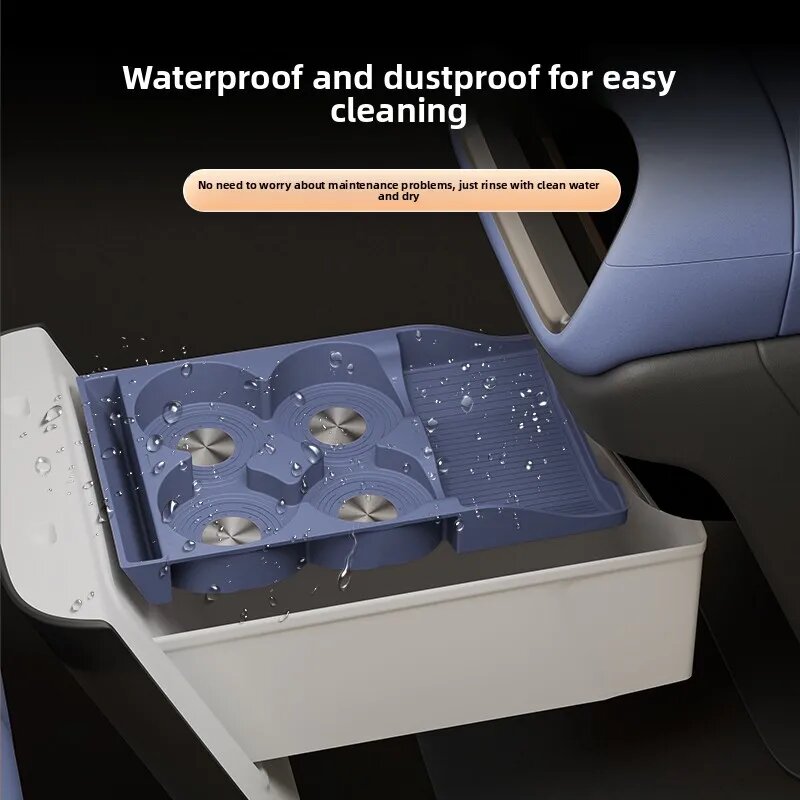 Аксессуары И Комплектующие Для Холодильников Xiaomi Для Xiaomi YU7 2025 задний ряд холодильника силиконовый коврик водонепроницаемый держатель для напитков нескользящий держатель для стакана с водой аксессуары, Green