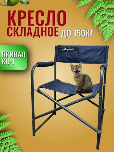 Изображение товара Кресло туристическое Привал КС-1, складное, максимальная нагрузка 120кг, темно-синее