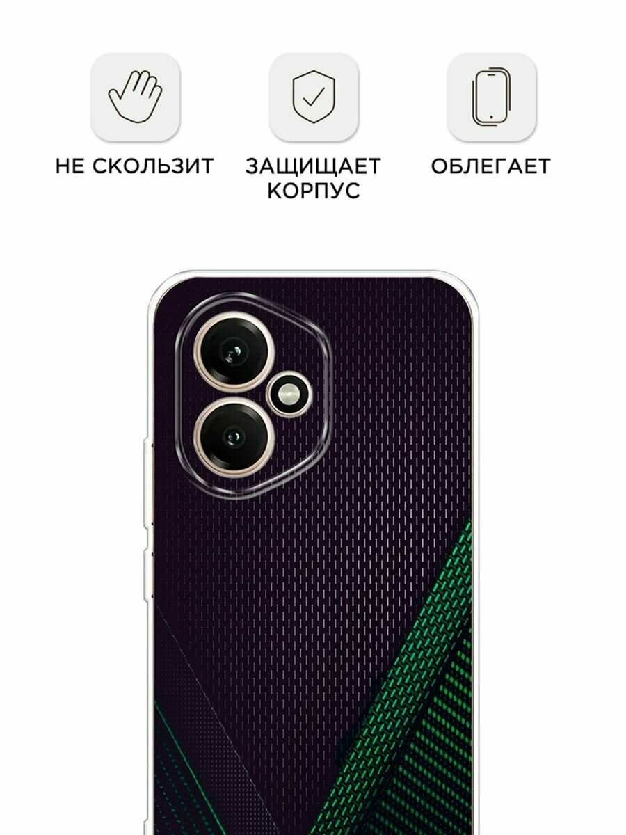 Силиконовый чехол на Honor 400 / Хонор 400 с принтом "Зеленый карбон" — фото 1