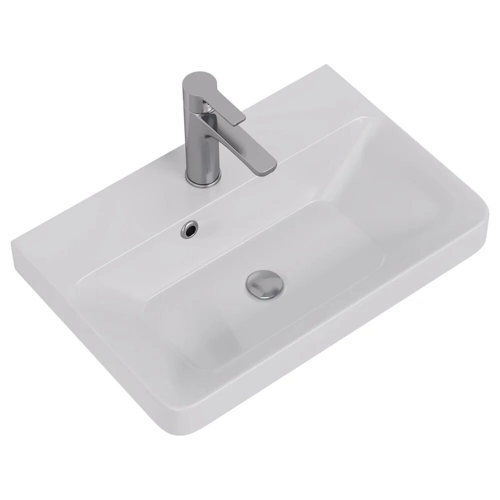 Мебельная раковина Dreja Luxury 55 фарфоровая  белая  прямоугольная  встраиваемая