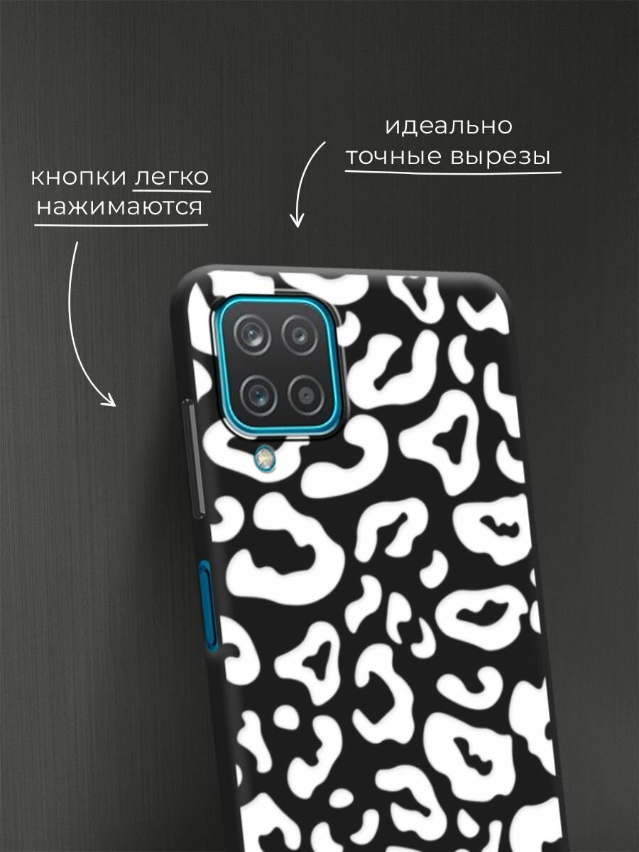 Чехол на Samsung Galaxy A12/M12 / Самсунг А12/М12 с принтом "Белые леопардовые пятна 2" — фото 1
