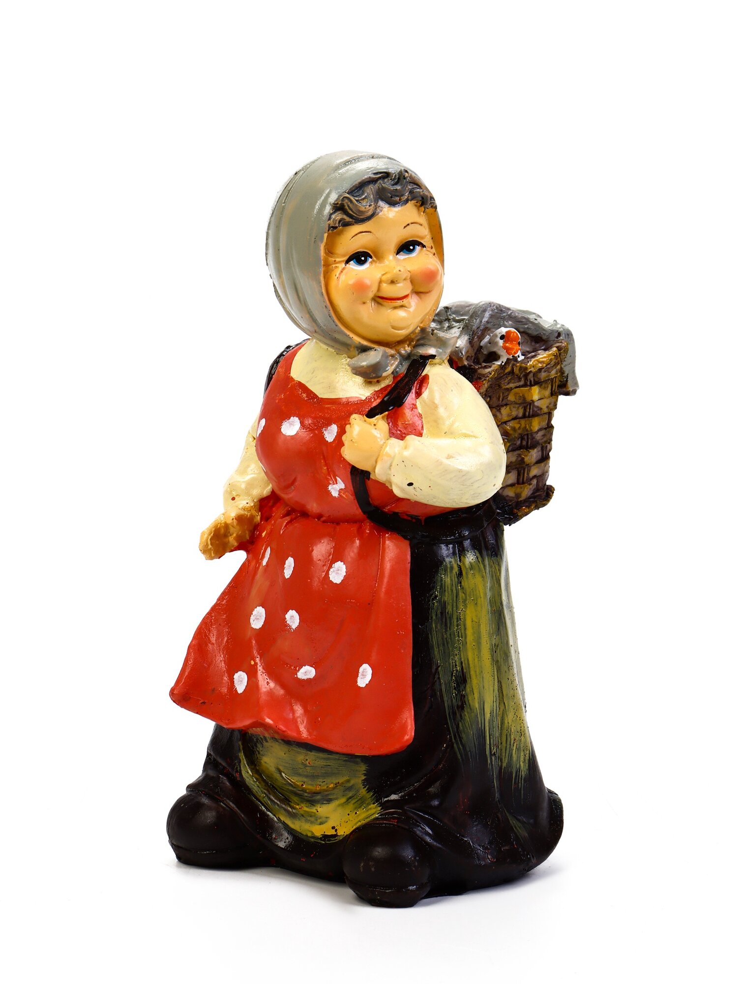 Садовая фигура из полистоуна «Бабушка с гусем» 10×10×20 см Greengo