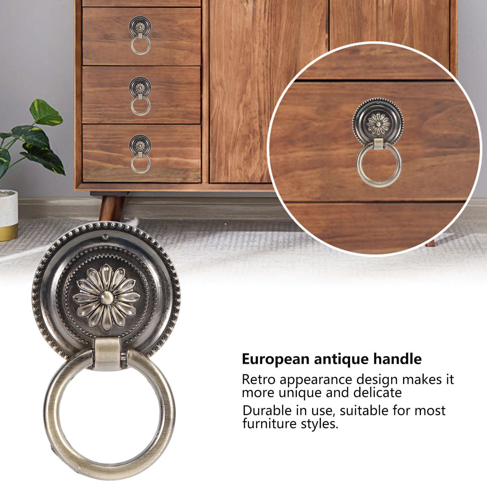 4шт дверное кольцо молоточек античный сплав цинка ящик шкафа ручки шкафа фурнитура бронза