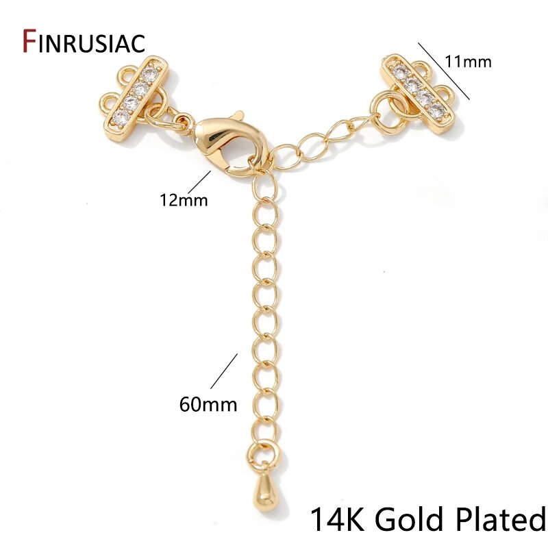 2шт Карабин с цепочкой 14k gold plated FINRUSIAC