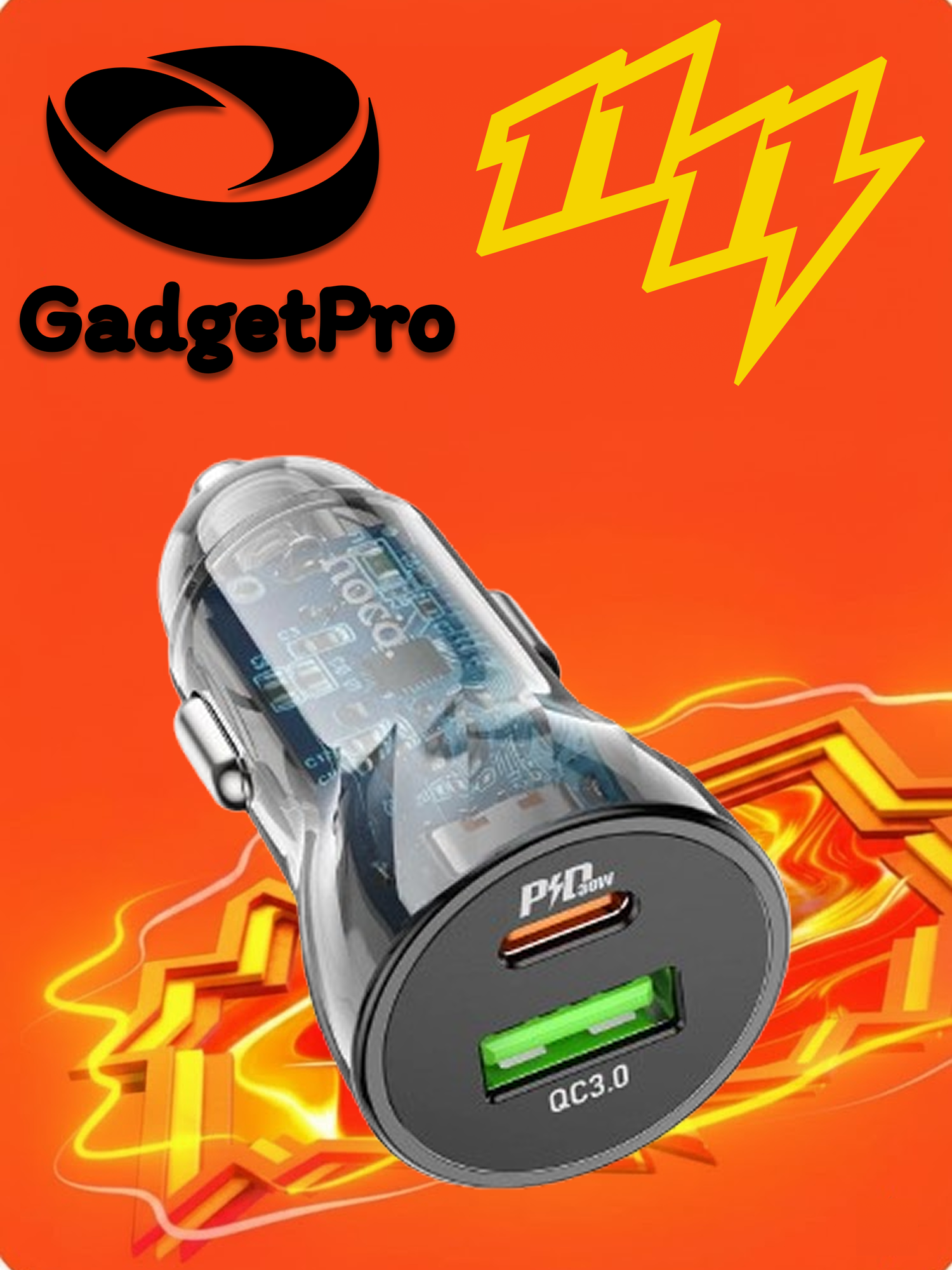 Автомобильное зарядное устройство Hoco Z39 (без кабеля), черный цвет, быстрая зарядка, надежное устройство.