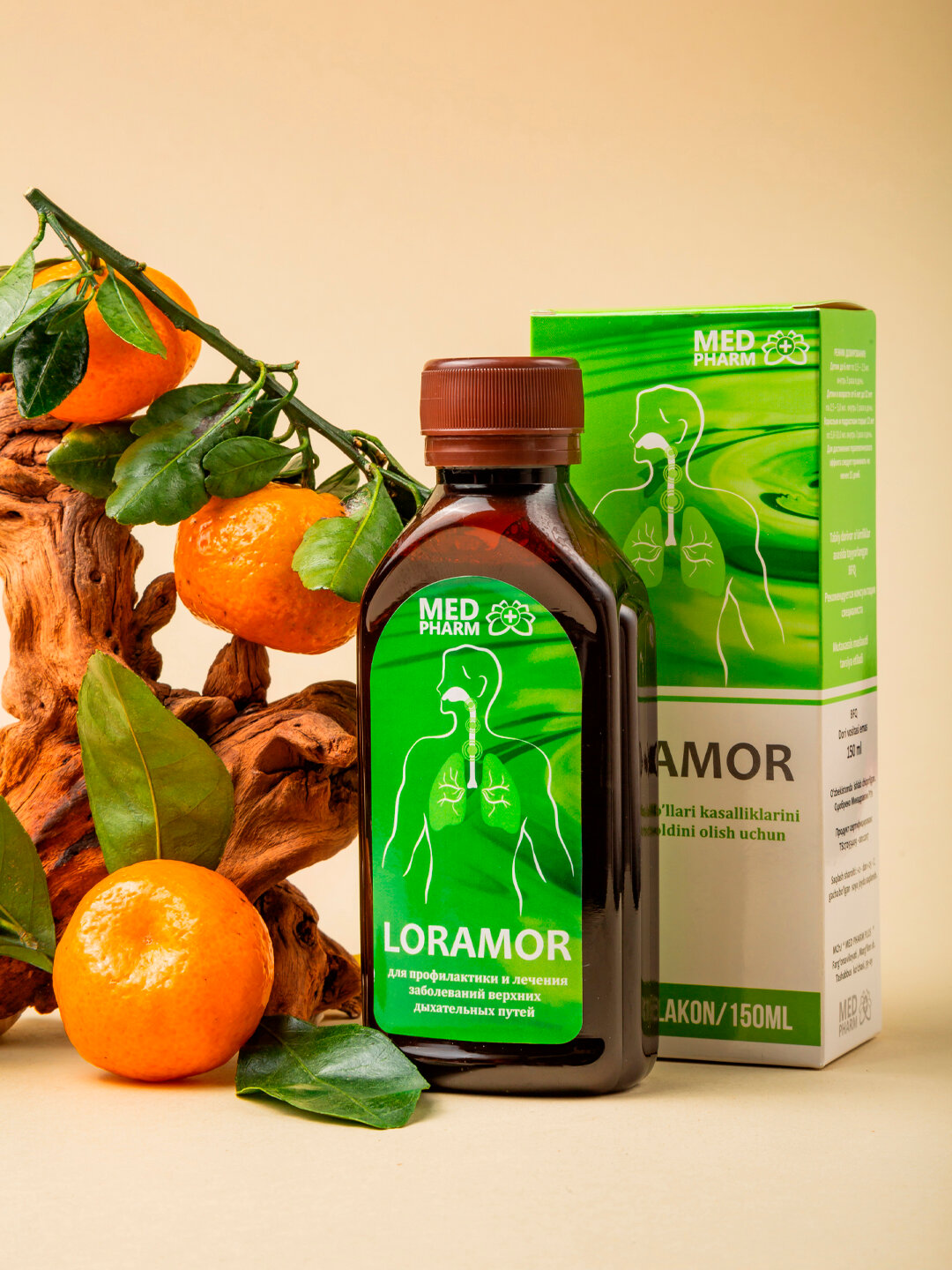 Сироп Loramor, для здоровья горла, на растительных экстрактах, 150мл