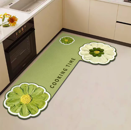 Диатомовые грязевые водостойкие и цветок кухонные коврики,120*80cm, Прямоугольник, Налево