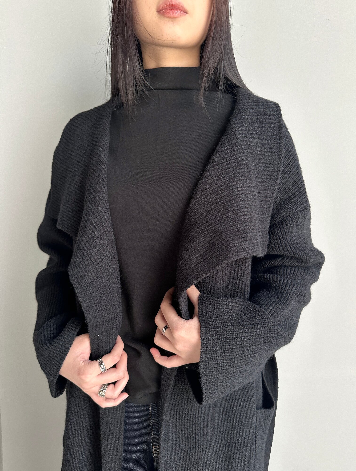 Кардиган INK Бежевый, черный, серый, размер Std, черный — фото 1