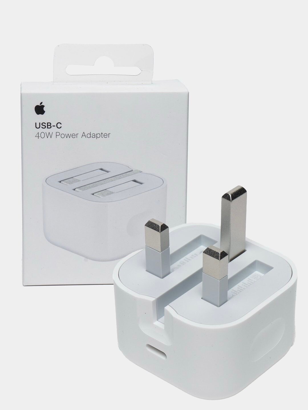 Адаптер питания USB-C мощностью 40 Вт, быстрая зарядка, выход Type-C, белый.