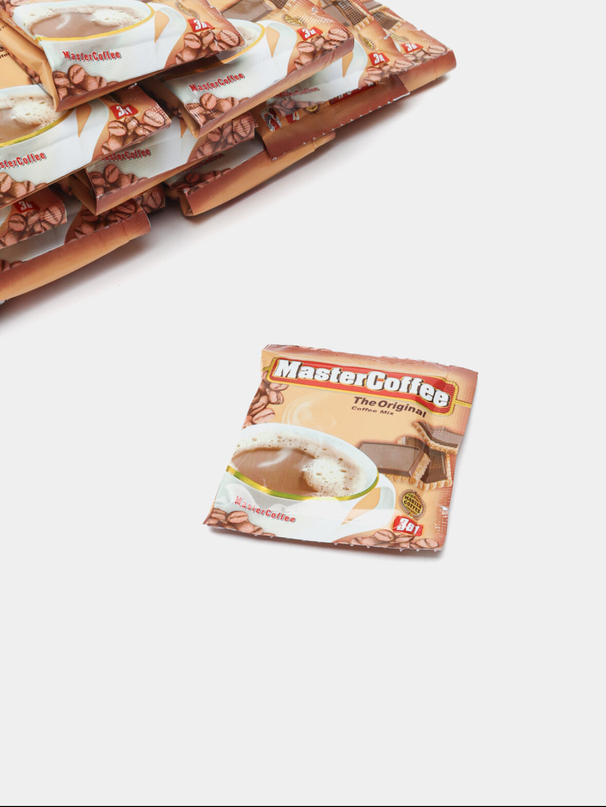 Кофе MasterCoffee "3 в 1", быстрорастворимый, с молотым, с сахаром и сливками, 20г, 100шт — фото 1