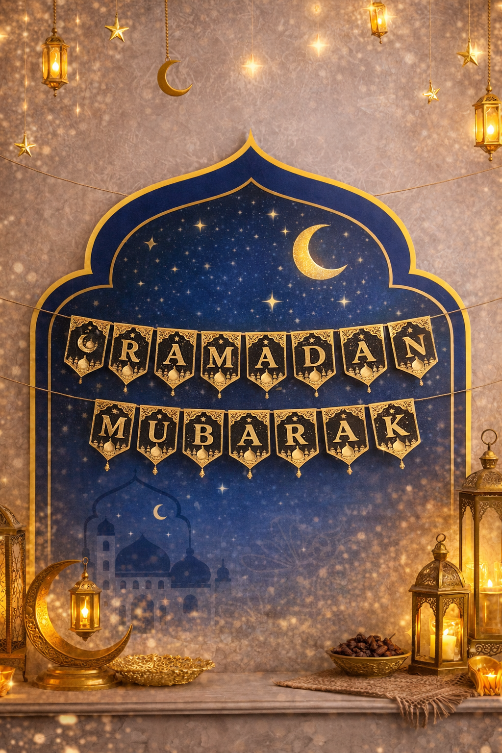Украшение для дома Ramadan Mubarak — праздничный декоративный баннер на Рамадан
