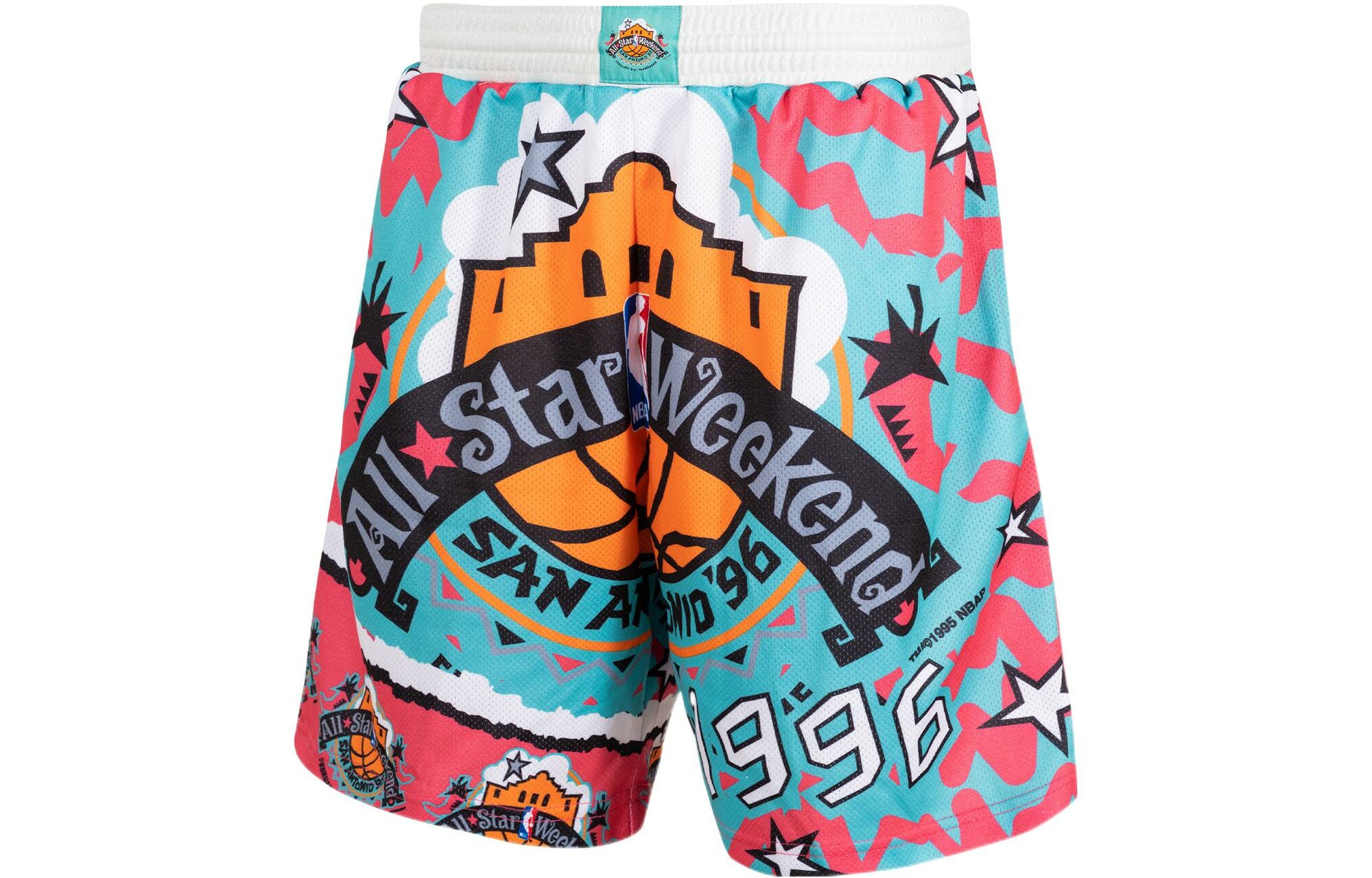 Шорты баскетбольные Mitchell & Ness Cyan Pink
