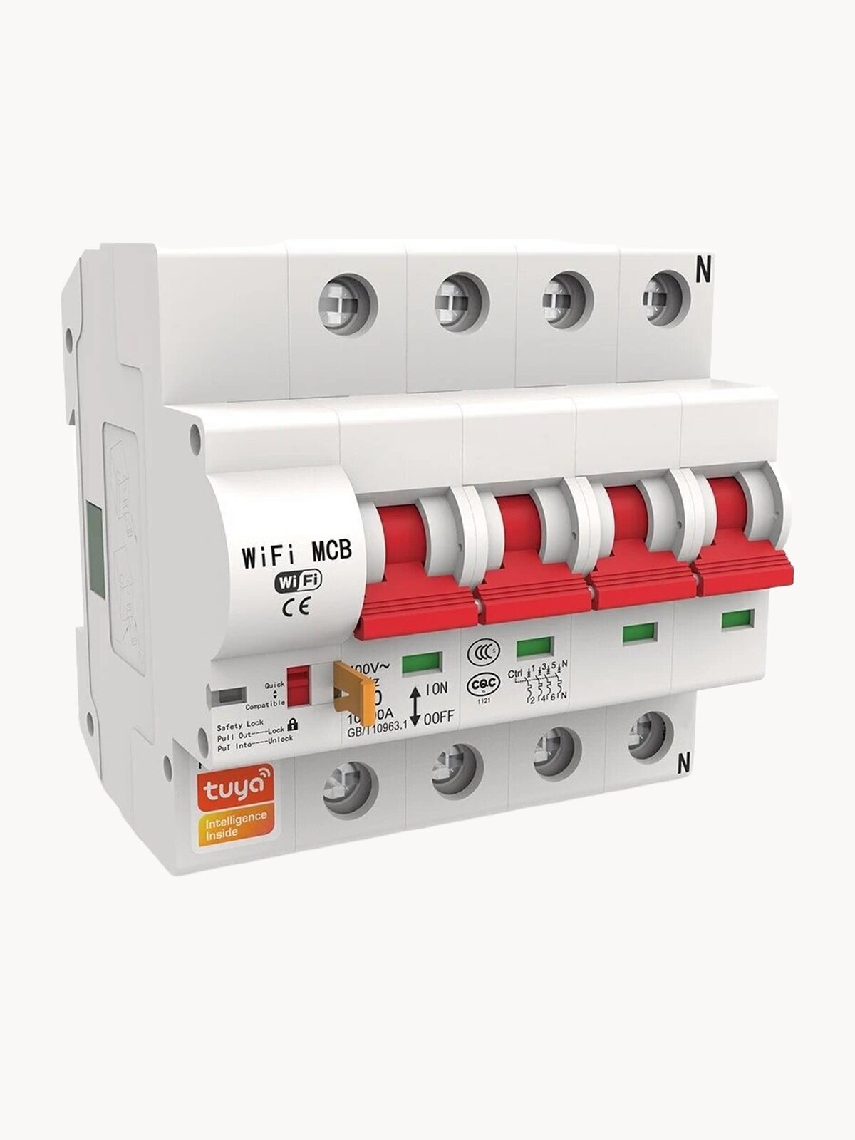 Умный WIFI автоматический выключатель PS-link MCB-4P