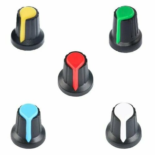Ручка для потенциометра 15x17мм 5 штук Белый Синий Желтый Красный Зеленый 150₽