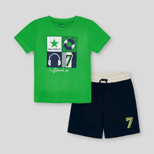 Комплект одежды Mayoral, размер 104 (4 года), синий, зеленый комплект одежды mayoral для мальчиков футболка и шорты и майка повседневный стиль размер 80 зеленый