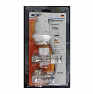 Комплект для радиаторов Meibes M1030010 проходной боковое подключение 1 2   для двухтрубных систем