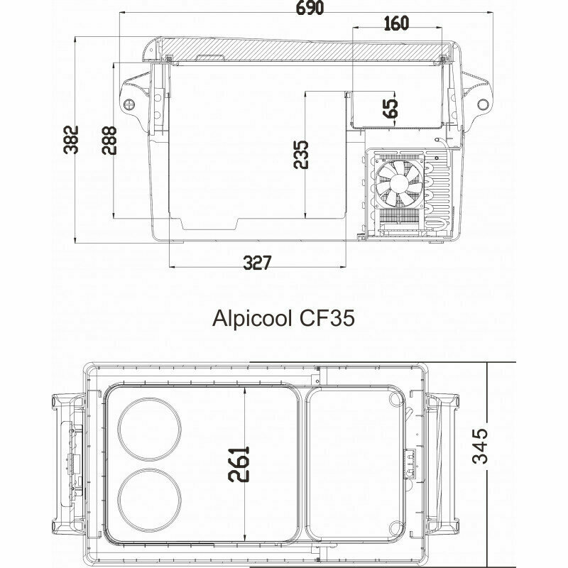 Автомобильный холодильник Alpicool CF35 (35л.) 12-24-220В — фото 1